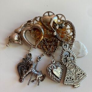 Brooch with charms for jewelry making